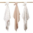 BabyOno 3 db-os színes,mintás bambusz textilpelenka - bézs