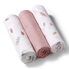   BabyOno 3 db-os színes,mintás bambusz textilpelenka - rózsaszín 