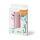 BabyOno 3 db-os színes,mintás bambusz textilpelenka - rózsaszín 