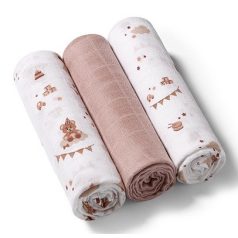   BabyOno 3 db-os színes,mintás bambusz textilpelenka - barna