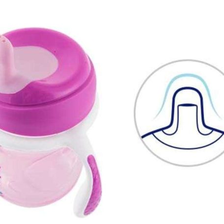Chicco Training Cup 2in1 gyakorló-itatópohár kivehető szeleppel 6m+ 200ml - lila