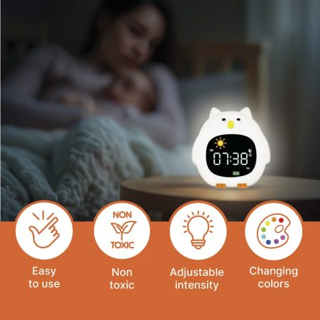 Zopa Szilikon baba ébresztőóra éjszakai fénnyel és zenével - Dog