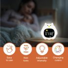 Zopa Szilikon baba ébresztőóra éjszakai fénnyel és zenével - Owl