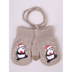 Yo!club téli kesztyű 12 cm - barna/pingvin