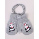 Yo!club téli kesztyű 12 cm - szürke/pingvin