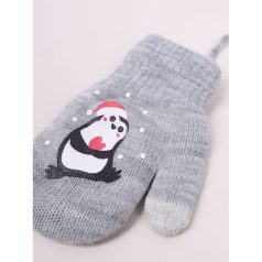 Yo!club téli kesztyű 12 cm - szürke/pingvin