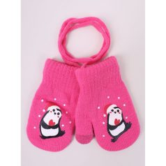 Yo!club téli kesztyű 12 cm - pink/pingvin