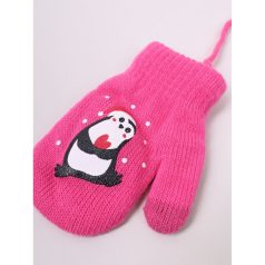 Yo!club téli kesztyű 12 cm - pink/pingvin