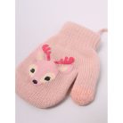 Yo!club téli kesztyű 12 cm - halvány rózsaszín/őzike