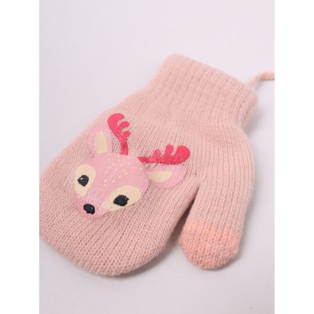 Yo!club téli kesztyű 12 cm - halvány rózsaszín/őzike