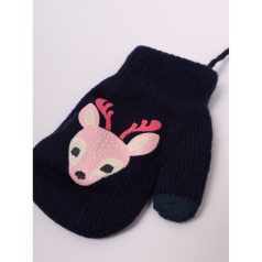 Yo!club téli kesztyű 12 cm - sötétkék/őzike