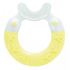 Mam 3+ Bite & Brush  rágóka - pasztell sárga 