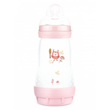 MAM Anti-Colic Matt Forest 260ml cumisüveg 2+  rózsaszín bagoly