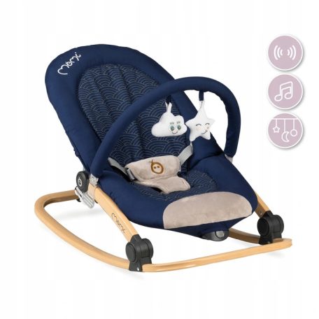MoMi Lumiwood rezgő-zenélő pihenőszék - navy blue