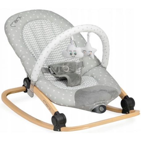 MoMi Lumiwood rezgő-zenélő pihenőszék - grey star