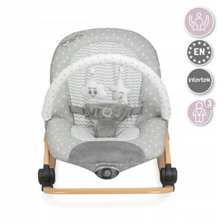 MoMi Lumiwood rezgő-zenélő pihenőszék - grey star