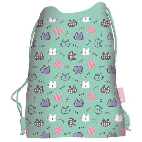 Majewski tornazsák, sportzsák - rózsaszín/menta cicás