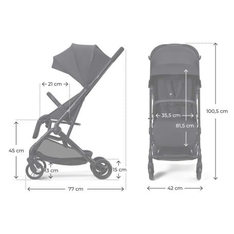 Kinderkraft Indy 3 sport babakocsi - Coal Black