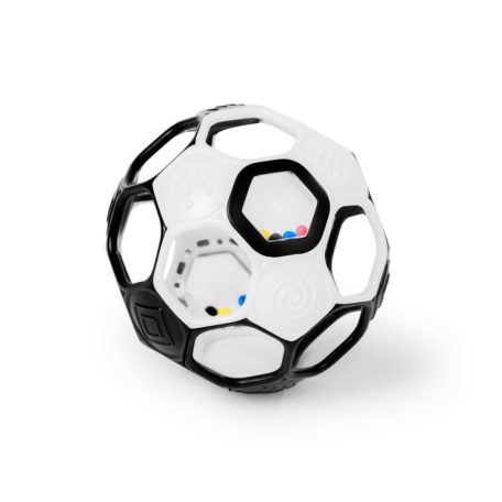 Bright Starts Oball RATTLE GOALS™ 10 cm - Black & White 0hó+