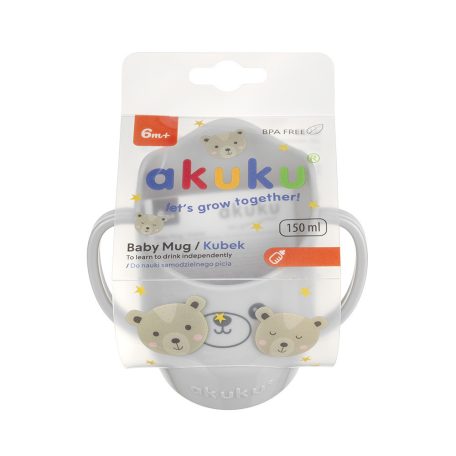 Akuku tanuló pohár 150 ml - szürke 