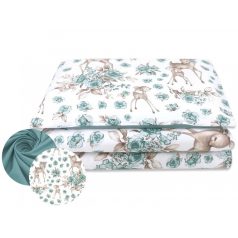 Baby Shop ágynemű huzat 100*135cm -  menta őzike