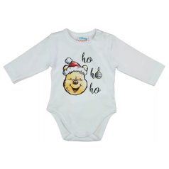   Disney hosszú ujjú karácsonyi baba body Micimackó mintával fehér (62)