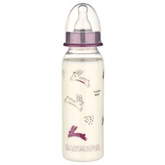 Baby-Nova cumisüveg 240 ml szilikon cumival M-es - nyuszi 