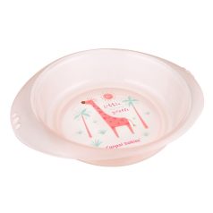   Canpol babies műanyag mélytányér, mikrózható - rózsaszín giraffe