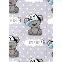 Flanel színes,mintás pelenka - It's a Boy ! szürke