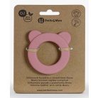 P&M Beary Szilikon rágóka csörgővel Dusty Rose 0m+