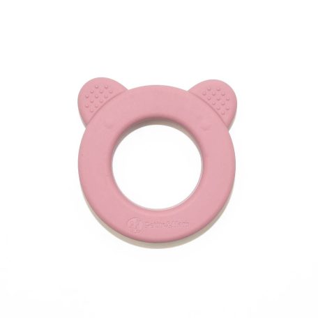 P&M Beary Szilikon rágóka csörgővel Dusty Rose 0m+