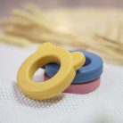 P&M Beary Szilikon rágóka csörgővel Dusty Rose 0m+