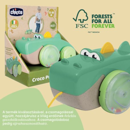Croco Pull Along ECO+ Húzható Krokodil 12h+