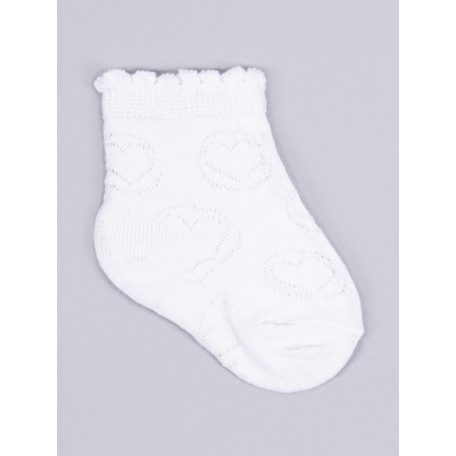 Yo! Baby pamut zokni 3-6 hó - fehér, mintás 