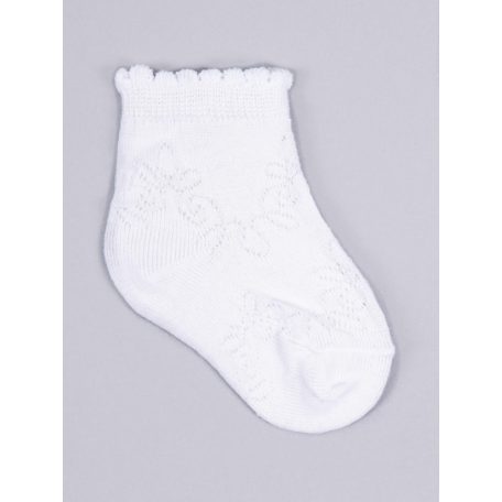 Yo! Baby pamut zokni 6-9 hó - fehér, mintás 