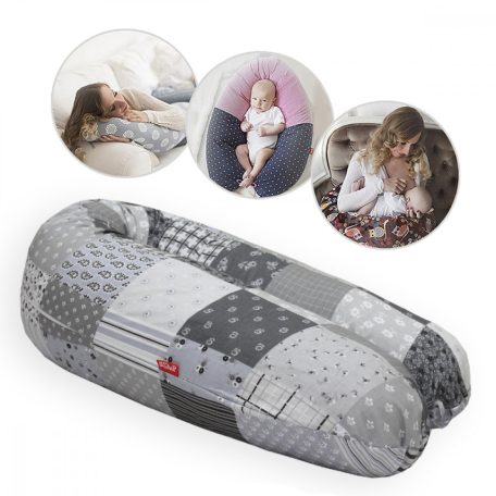 Scamp univerzális szoptatós párna - Grey Patchwork 2