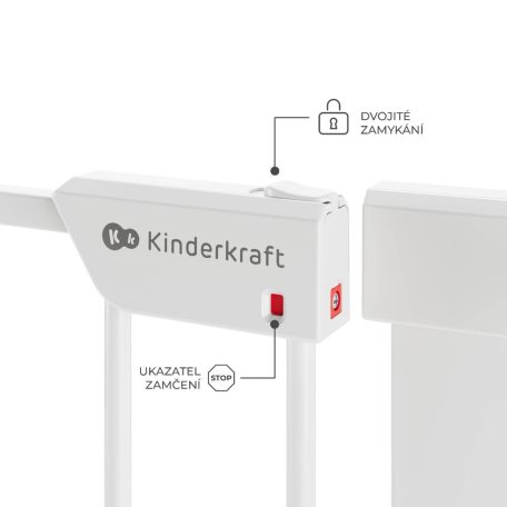 Kinderkraft Safe Snap biztonsági ajtórács 75-82 cm - fehér