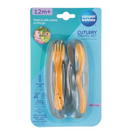 Canpol babies Utazó étkészlet sárga 12 hó+