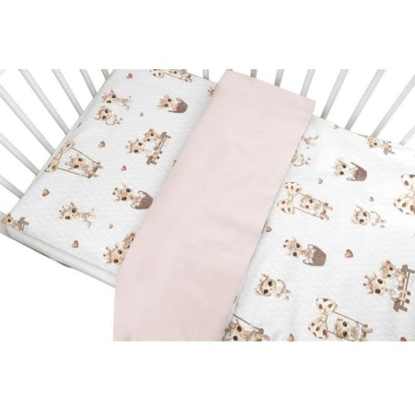 Baby Shop 2 részes babaágynemű - zsiráf bézs/rózsaszín