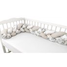 Baby Shop prémium fonott fejvédő kiságyba 250cm - Happy Zoo 