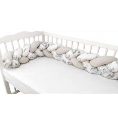   Baby Shop prémium fonott fejvédő kiságyba 250cm - Happy Zoo 