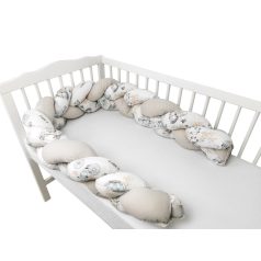   Baby Shop prémium fonott fejvédő kiságyba 250cm - Happy Zoo 