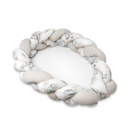 Baby Shop prémium fonott fejvédő kiságyba 250cm - Happy Zoo 