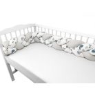 Baby Shop prémium fonott fejvédő kiságyba 250cm - kék dinó 