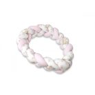 Baby Shop prémium fonott fejvédő kiságyba 250cm - rózsaszín őzike 