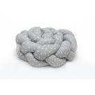 Prémium fonott fejvédő kiságyba 210cm - szürke szívecske 