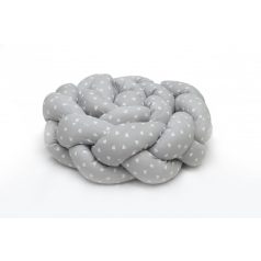   Prémium fonott fejvédő kiságyba 210cm - szürke szívecske 