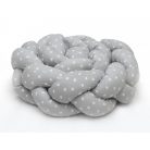 Prémium fonott fejvédő kiságyba 210cm - szürke szívecske 