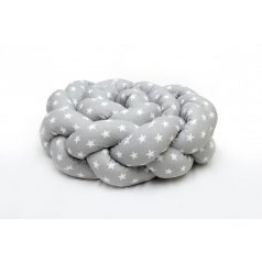   Prémium fonott fejvédő kiságyba 210cm - szürke csillagos 