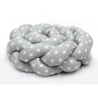 Prémium fonott fejvédő kiságyba 210cm - szürke csillagos 